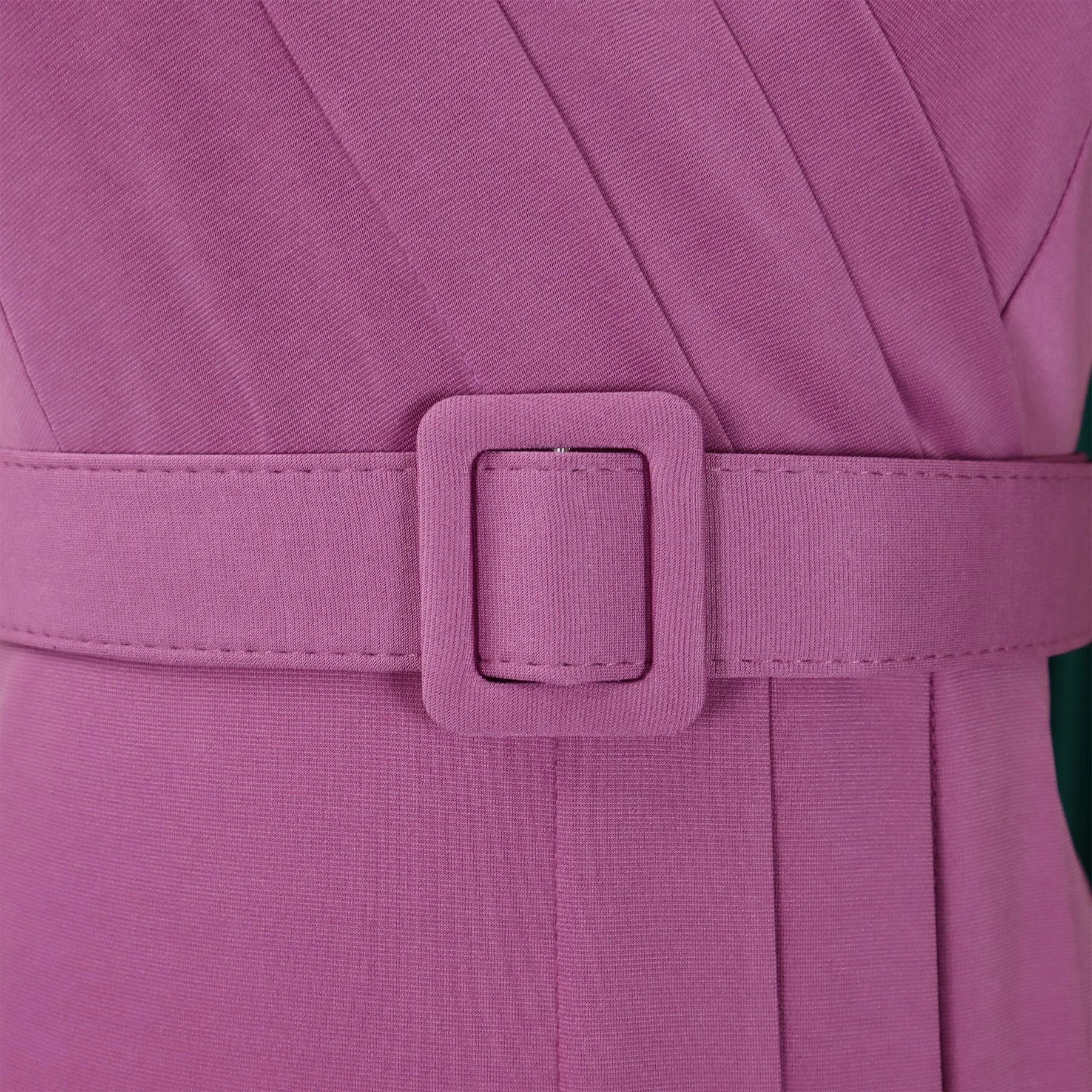 Elegant Office Dresses for Women V Neck Short Sleeve Belt Waisted Pleated Mid Calf Formal Business Work Wear Dress Midi Clothes