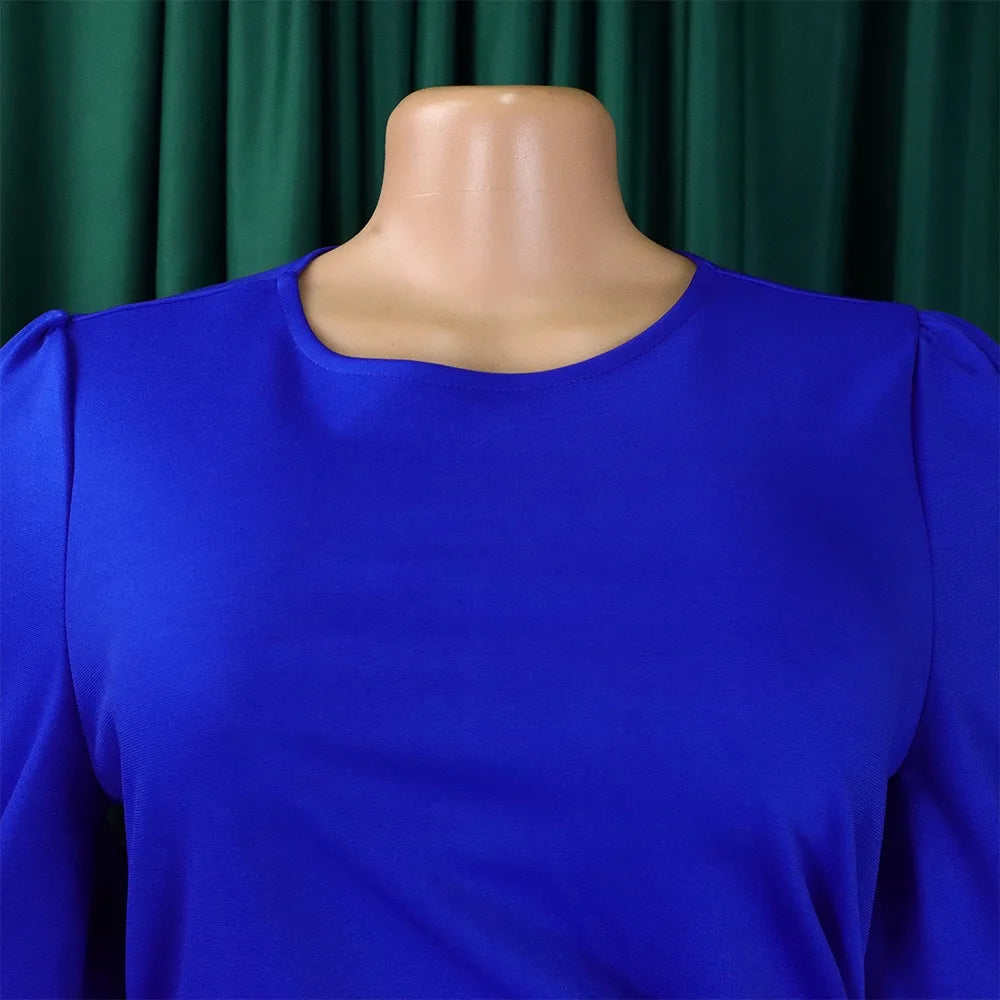 Elegant Office Ladies Dresses O Neck Short Sleeve Sheath Straight Mid Calf Solid Formal Female Business Work Wear Dress Midi New