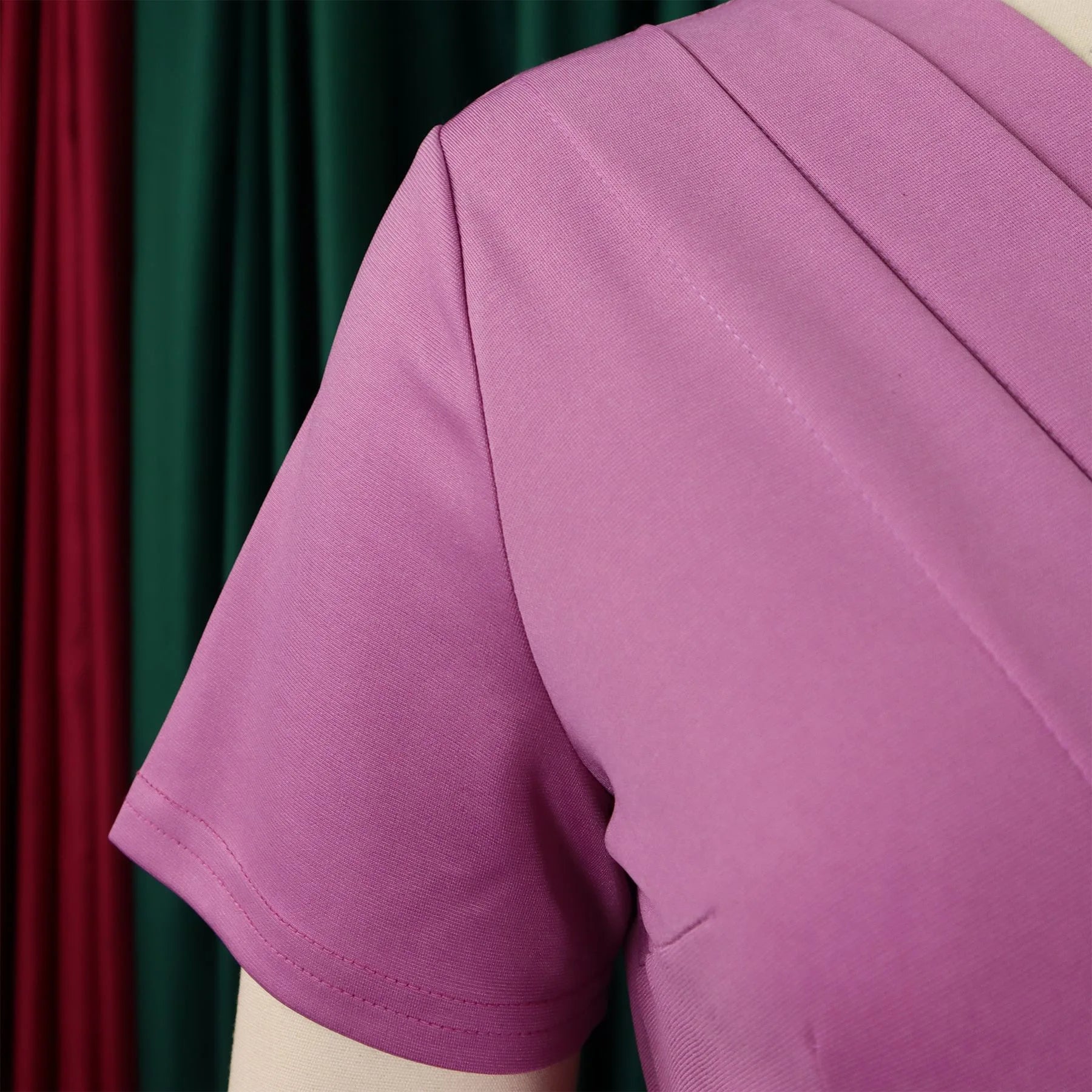 Elegant Office Dresses for Women V Neck Short Sleeve Belt Waisted Pleated Mid Calf Formal Business Work Wear Dress Midi Clothes